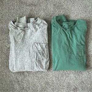 Vineyard Vines Long Sleeve Tee x 2 | Large | Grey & Green